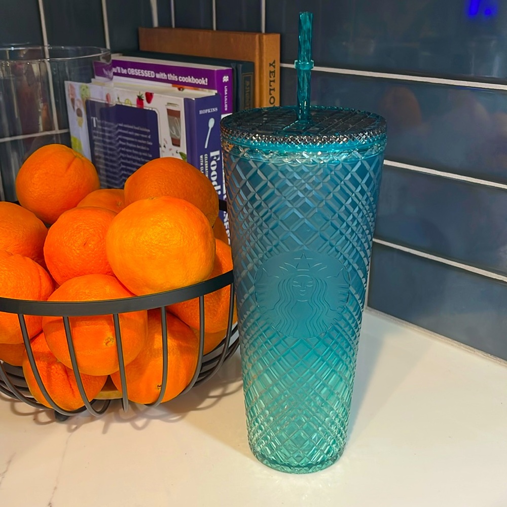2023 Edition Blue Green Gradient Ombre Jeweled Starbucks Cup